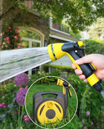 Load image into Gallery viewer, 50ft Expandable Garden Hose with Reel – Lightweight Flexible Water Hose with 8-Pattern Nozzle, Anti-Leak Design, Fits 1/2” & 3/4” Faucets