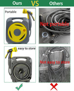Load image into Gallery viewer, 50ft Expandable Garden Hose with Reel – Lightweight Flexible Water Hose with 8-Pattern Nozzle, Anti-Leak Design, Fits 1/2” & 3/4” Faucets