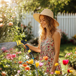 Load image into Gallery viewer, 50ft Expandable Garden Hose with Reel – Lightweight Flexible Water Hose with 8-Pattern Nozzle, Anti-Leak Design, Fits 1/2” & 3/4” Faucets