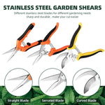 Load image into Gallery viewer, 3-Pack Garden Pruning Shears Set – Stainless Steel Gardening Scissors, Clippers & Snips for Plants and Flowers