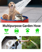 50ft Expandable Garden Hose with Reel – Lightweight Flexible Water Hose with 8-Pattern Nozzle, Anti-Leak Design, Fits 1/2” & 3/4” Faucets