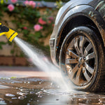 Load image into Gallery viewer, 50ft Expandable Garden Hose with Reel – Lightweight Flexible Water Hose with 8-Pattern Nozzle, Anti-Leak Design, Fits 1/2” &amp; 3/4” Faucets
