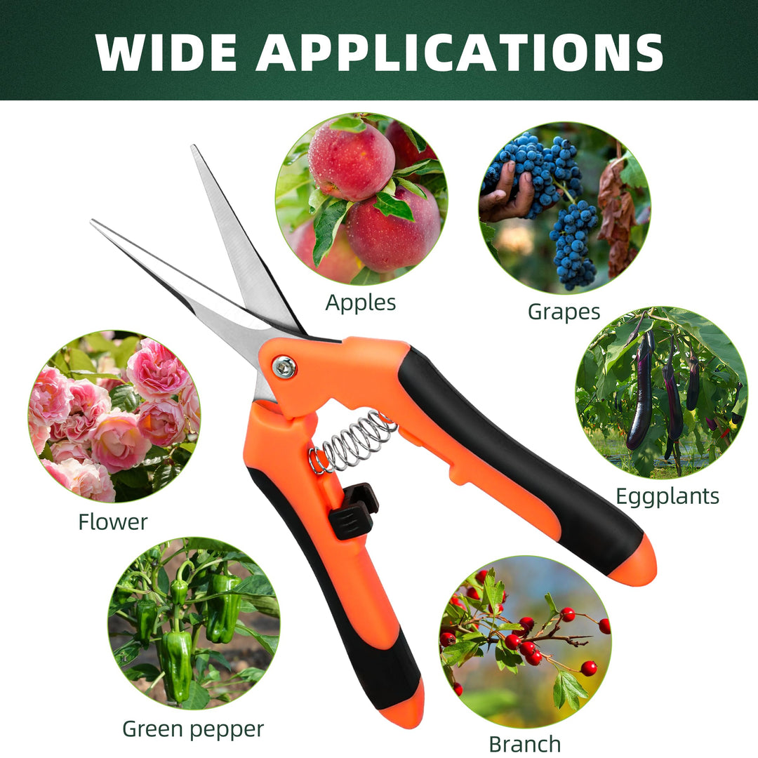 3-Pack Garden Pruning Shears Set – Stainless Steel Gardening Scissors, Clippers & Snips for Plants and Flowers