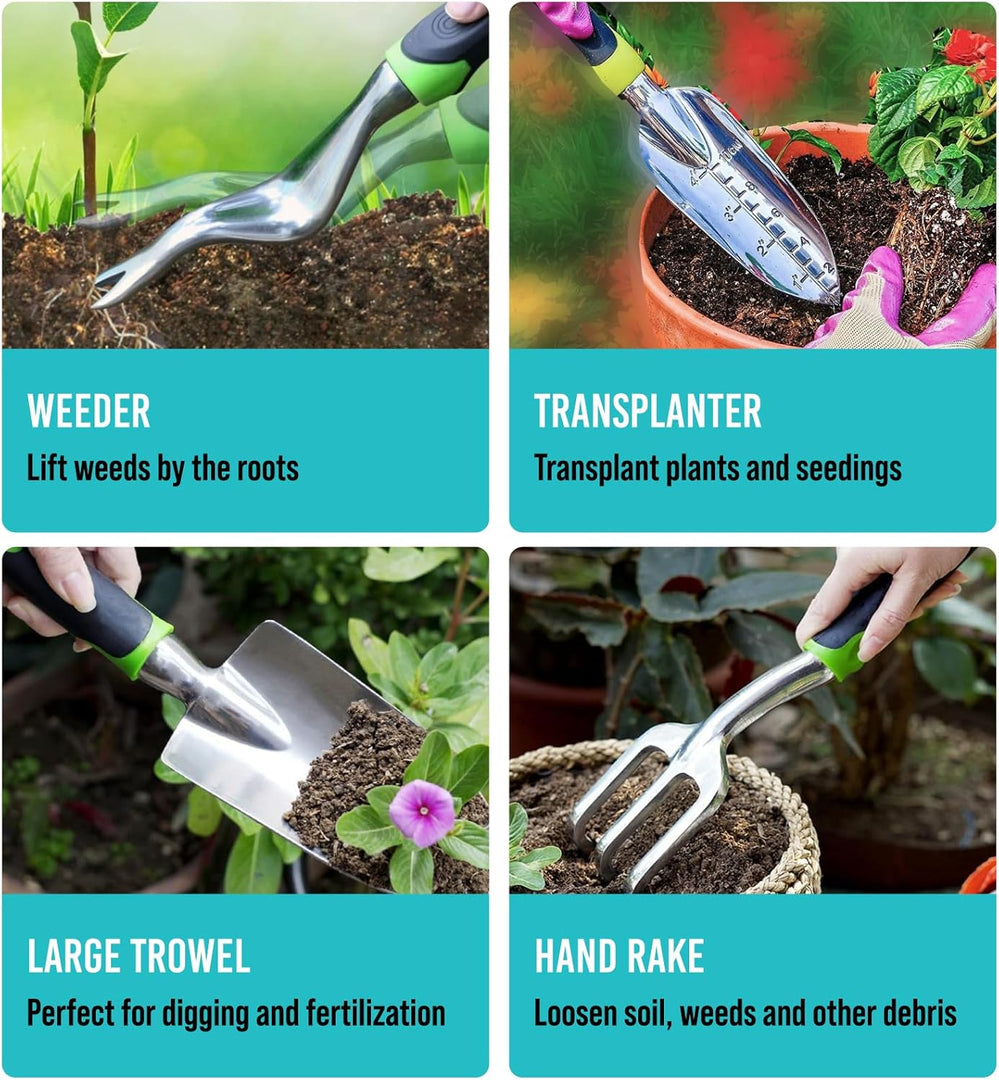 Stainless Steel Garden Tool Set – Durable Soil Digging Trowel & Agricultural Pruning Hand Tools
